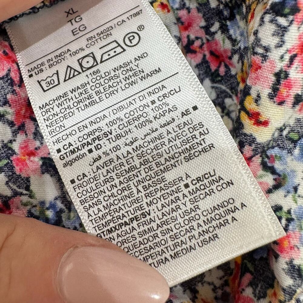 Floral-Print Puff-Sleeve Babydoll Top Old Navy Boho Elastic Stretch - Picture 6 of 9